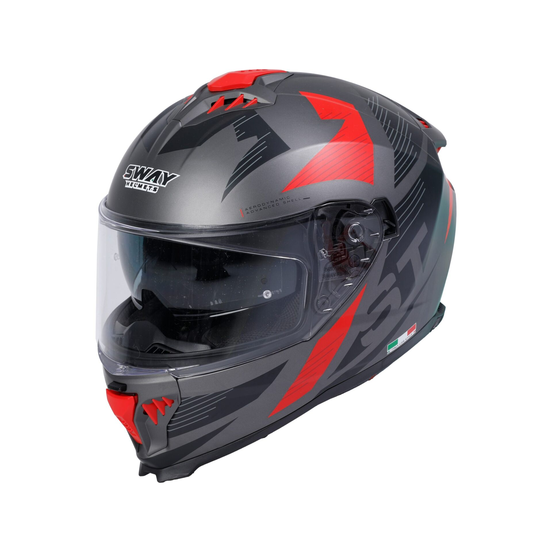 SWAY Kask 865 St Siyah Gret kırmızı