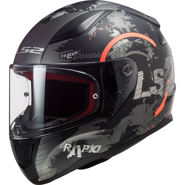 LS2 RAPID 2 CIRCLE MAT SİYAH-KIRMIZI KASK
