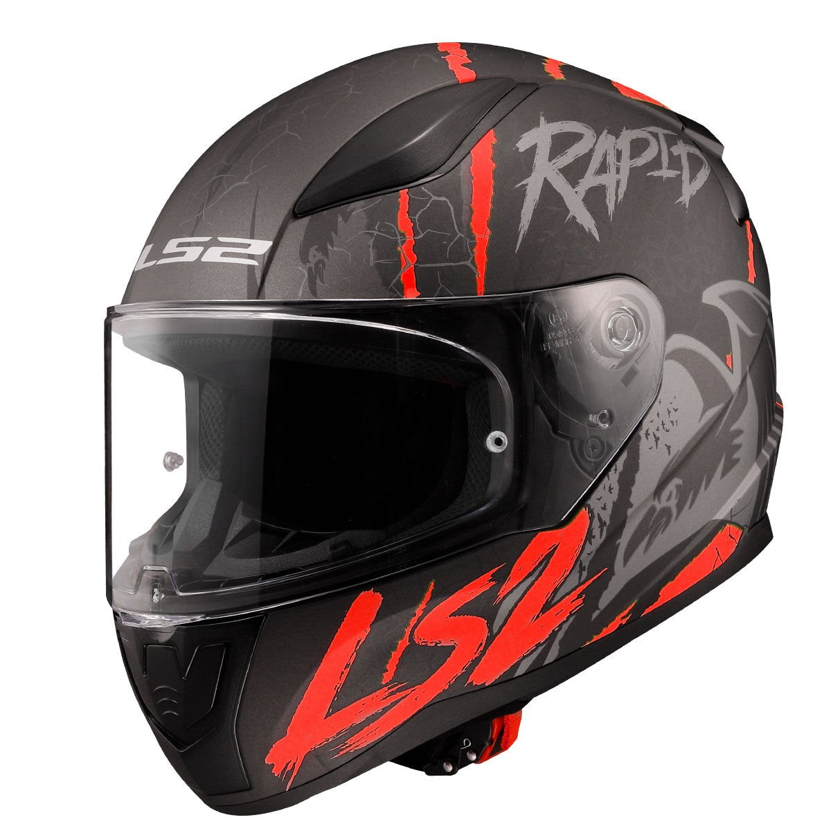 LS2 RAPID 2 CIRCLE MAT SİYAH-KIRMIZI KASK